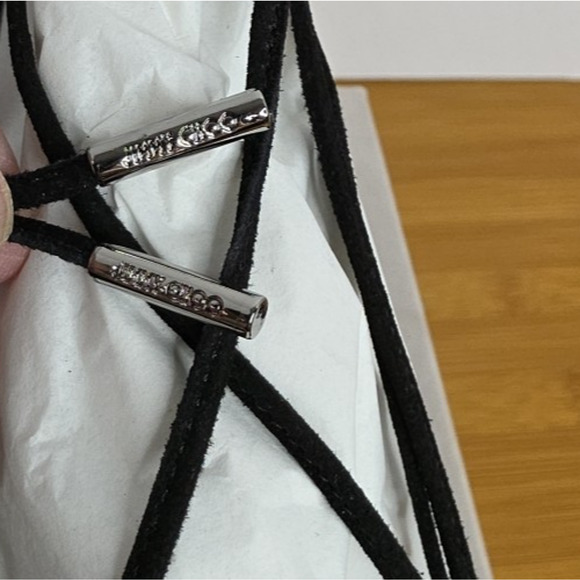 JIMMY CHOO Vernie Black Suede Lace Up Ballet Flat Shoes Size 38.5 - Picture 8 of 16